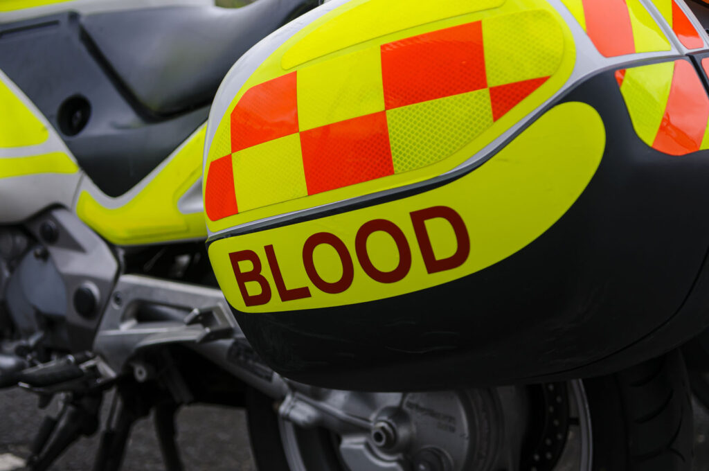 A Blood Bike used to transport blood across the NHS, one of many great Cornish charities.