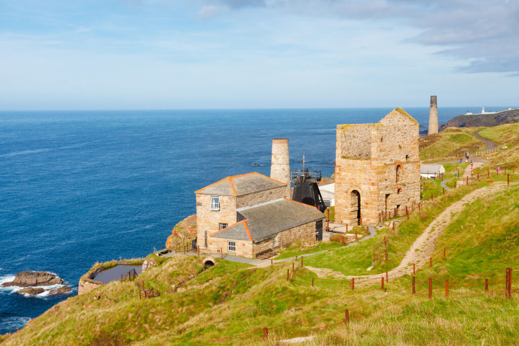 A vast body of water near Levant Mine, a filming location for the Poldark TV series in Cornwall, a famous film and television location in Cornwall.