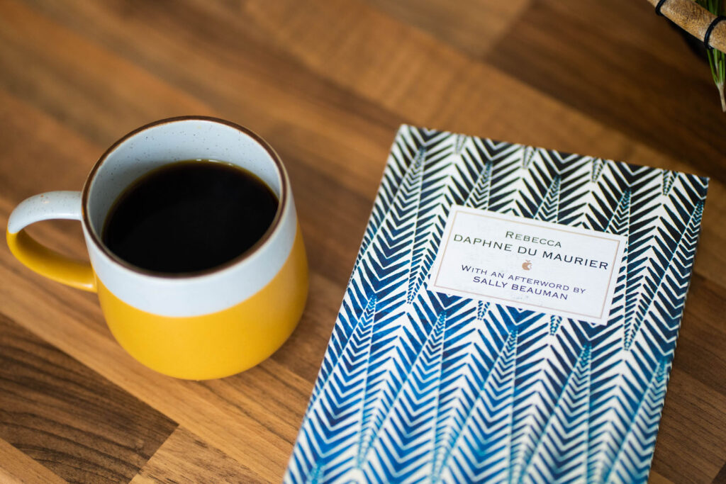 A Daphne Du Maurier book displayed on a table, of which Cornwall was a key inspiration.